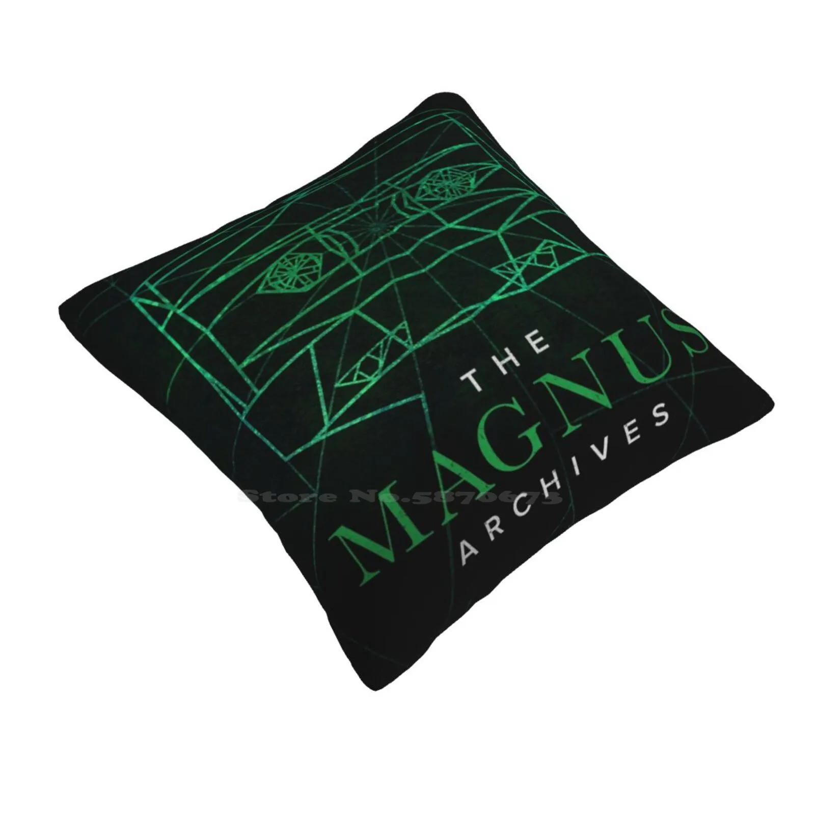 The Magnus Archives Logo ( Season 5 ) ( Square Block Logo ) Funny Cute Decor Square Pillowcase The Magnus Archives Horror