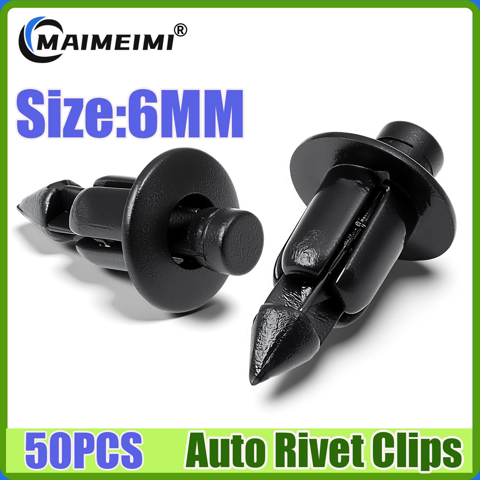 50PCS 6mm Black Rivet Fairing Body Trim Panel Fastener Screw Clips For Honda for Suzuki for Kawasaki Car Accessories Parts