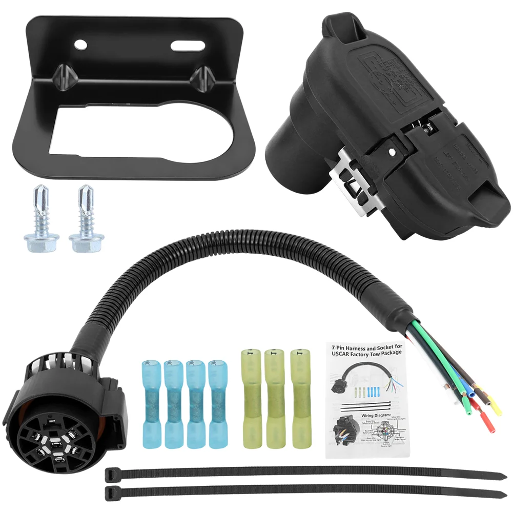7 Pin Car Trailer Wiring Harness And Socket Connection Kit Waterproof Towing Car Accessories