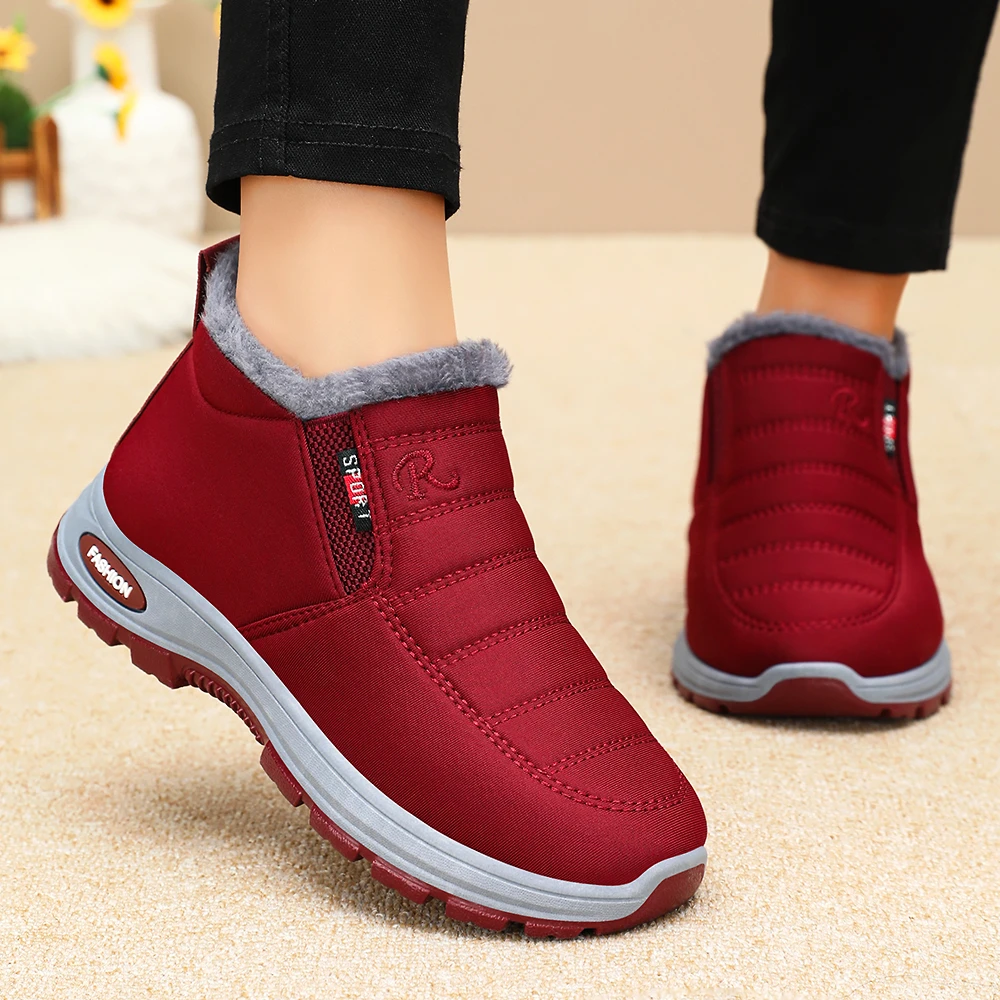 New winter faux fleece, thickened, warm and anti-slip ankle boots for women, casual, comfortable and versatile snow boots - view 5