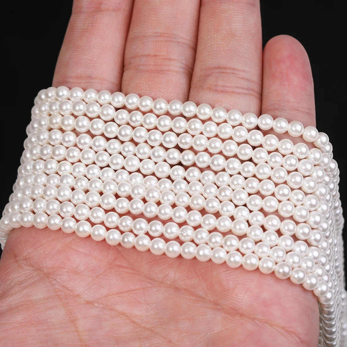 Shell Beads 4mm of Pearl Round Shape Punch Loose Isolation Bead for Jewelry Making DIY Bracelet Necklace Accessories