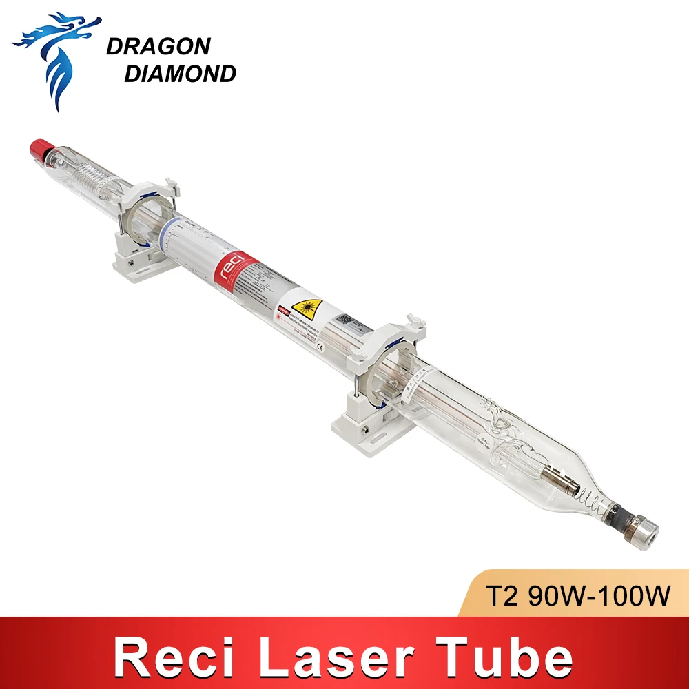 DRAGON DIAMOND Reci T-series T2 90W-100W CO2 Laser Tube Length 1250mm Dia.65mm for Laser Engraving Cutting Machine