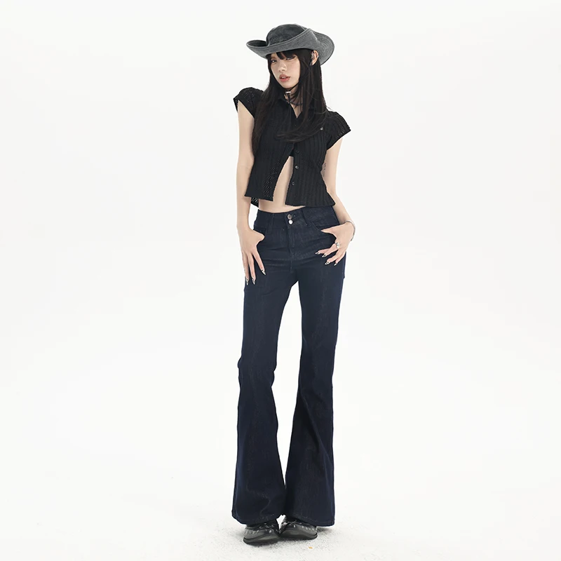 

2025 Western World Cool and Stylish Retro slimming stretch original cow casual women's bell bottom pants regular