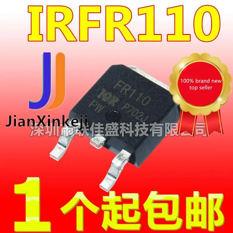 

30pcs 100% orginal new IRFR110 FR110 4.3A 100V N-channel MOS tube field effect tube TO-252