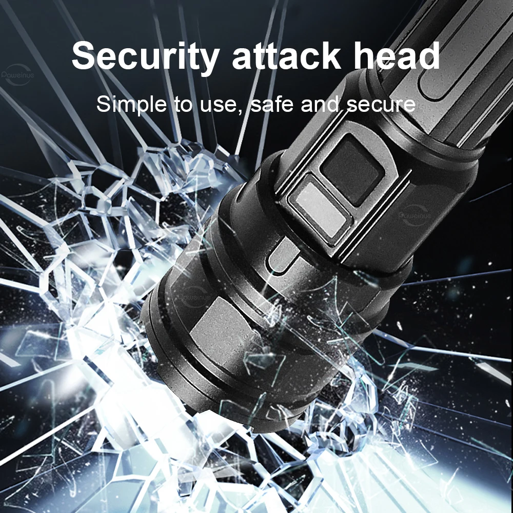 2025 Most Powerful Led Flashlight Super Bright Rechargeable Torch 6000000LM Long Range Tactical Flashlight Zoom Camping Lantern