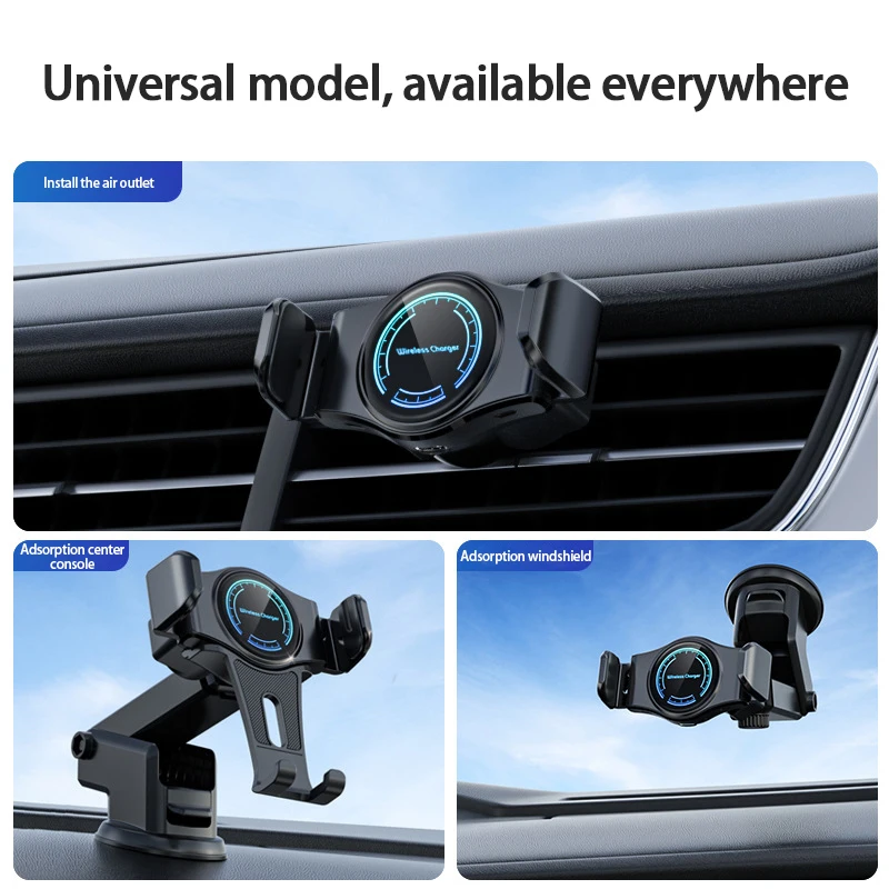 شاحن سيارة لاسلكي مع حث بالأشعة تحت الحمراء ، T3 تلقائي ، مشبك تلسكوبي ، حامل هاتف ، حامل سيارة ، ملحقات سيارة