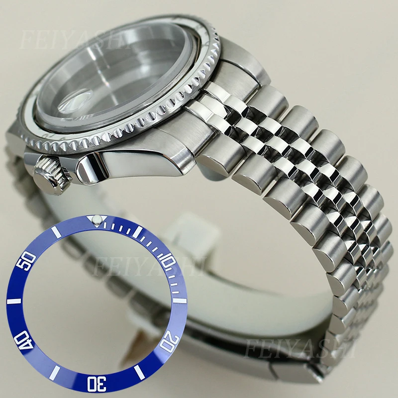 40mm Steel Dive Watch Case 5-link Bracelet Sapphire For Seiko NH35 NH36/38 Miyota 8215 ETA 2824 Movement 28.5mm Dial Submariner