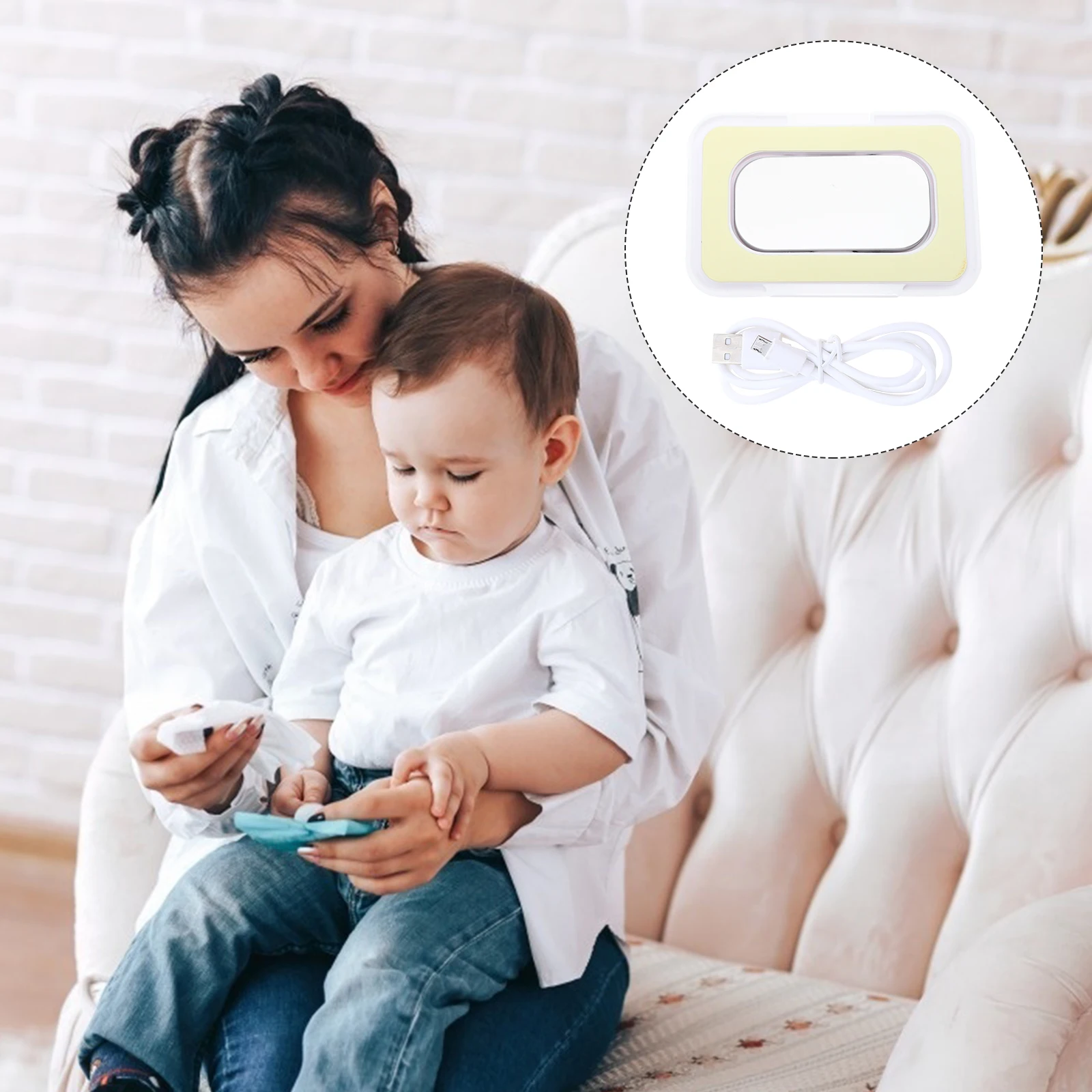 1 st Baby Warmer Draagbare Nat Tissue Heater voor Auto Wit Constante Temperatuur ABS Luier Baby Wipe Warmer Veranderende