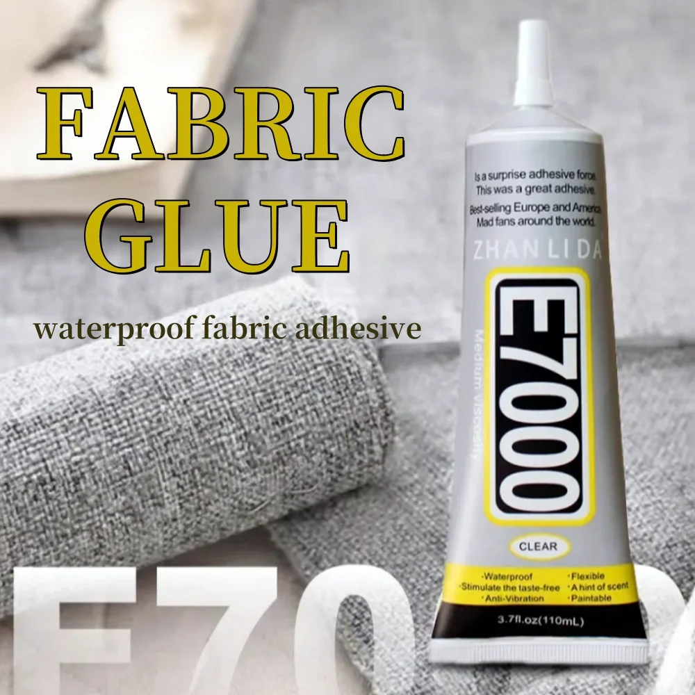 

﻿ E7000 Fabric Glue 50/110ML Powerful Soft Transparent Adhesive DIY Clothes Wedding Dress Stick Drill Diamond Waterproof Glue