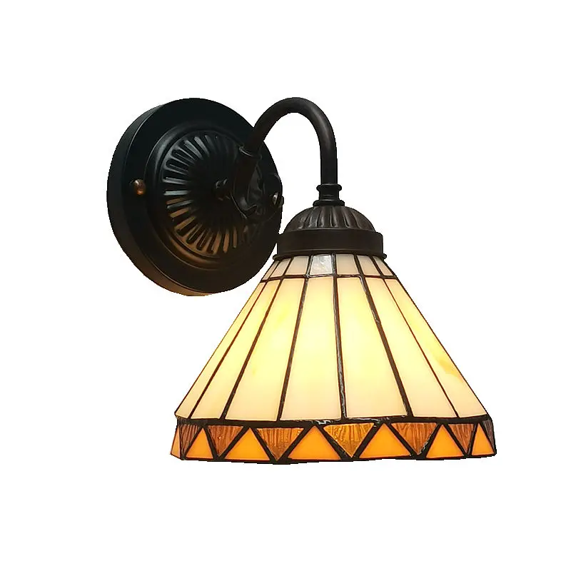 

15CM European White Modern Glass Wall Lamp Tiffany Style Bedroom Children's Study Living Room Backdrop Lamp Decoration E26 110V