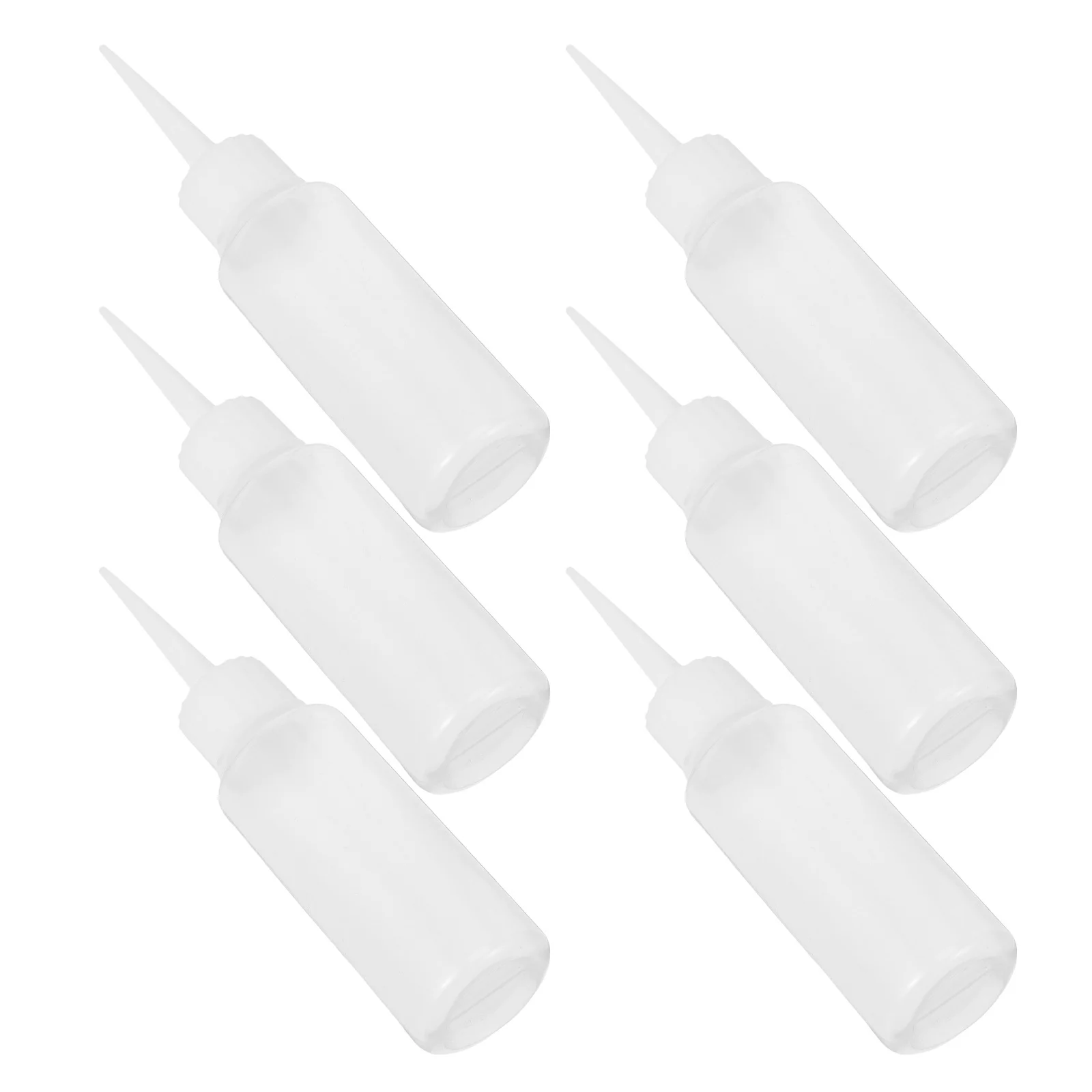 Bouteilles à presser de 50Ml, 6 pièces, bouteille en plastique rechargeable à bouche pointue pour la distribution d'huile de couture de beauté, adhésif polyvalent