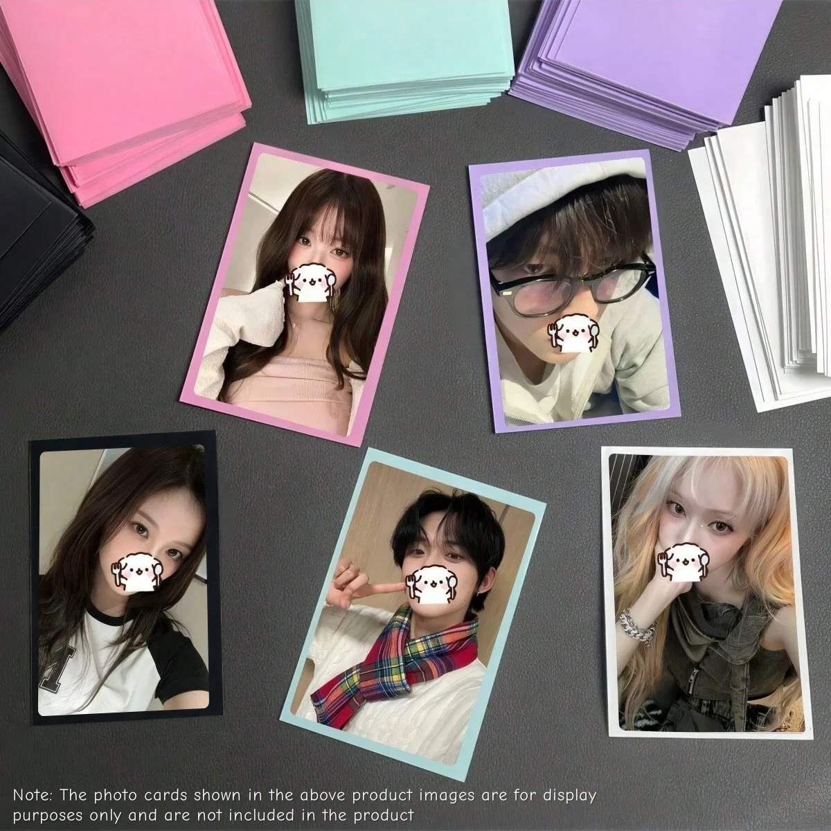 Single-Sided Frosted Transparent Photo Card Sleeves, Dopamine Color Photo Protective Film, Suitable for 56*87mm Photo Cards, Polaroid Photo Card Transparent Storage Protective Card Sleeves