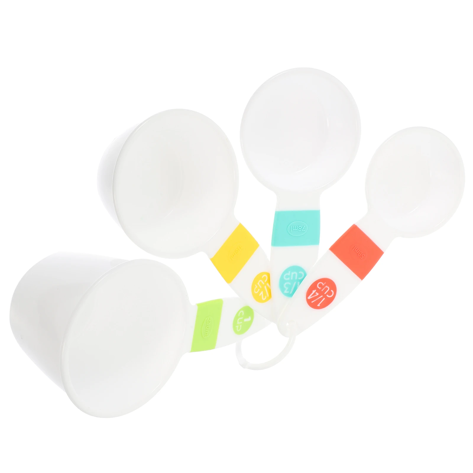 

4pcs Colorful Measuring Cups Kitchen Tools Baking Cooking Practical Handle Comfortable Grip Portable Plastic Measure Cups For