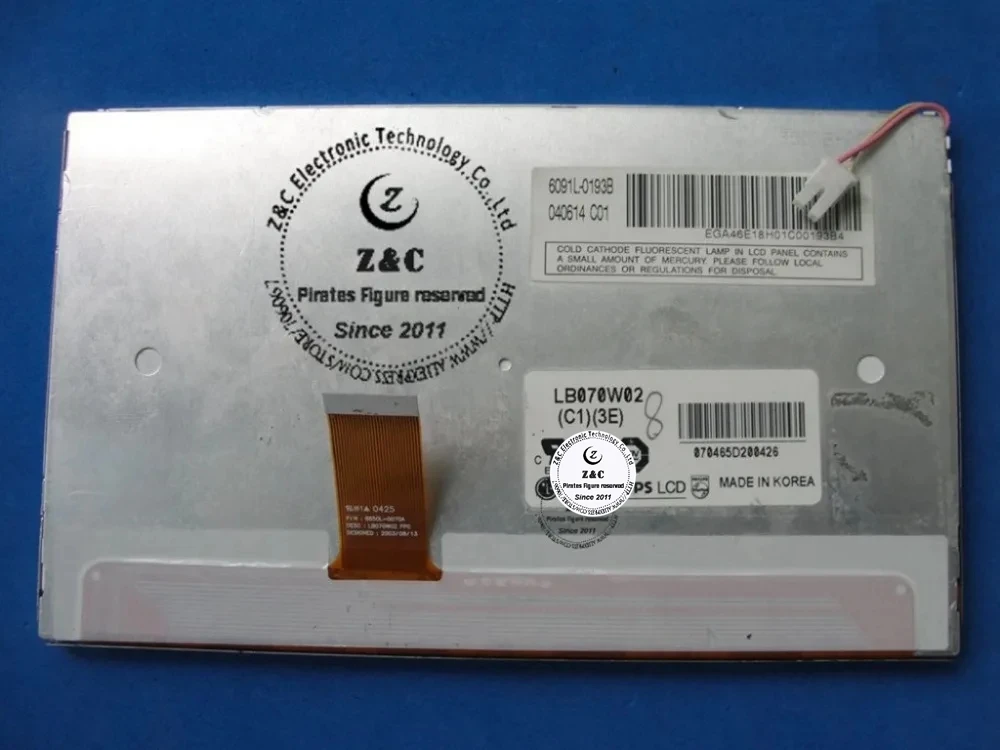 

LB070W02(C1)(3E) LB070W02(C1)(4E) Оригинальный 7-дюймовый ЖК-экран для автомобильной DVD/GPS-навигационной системы для LG