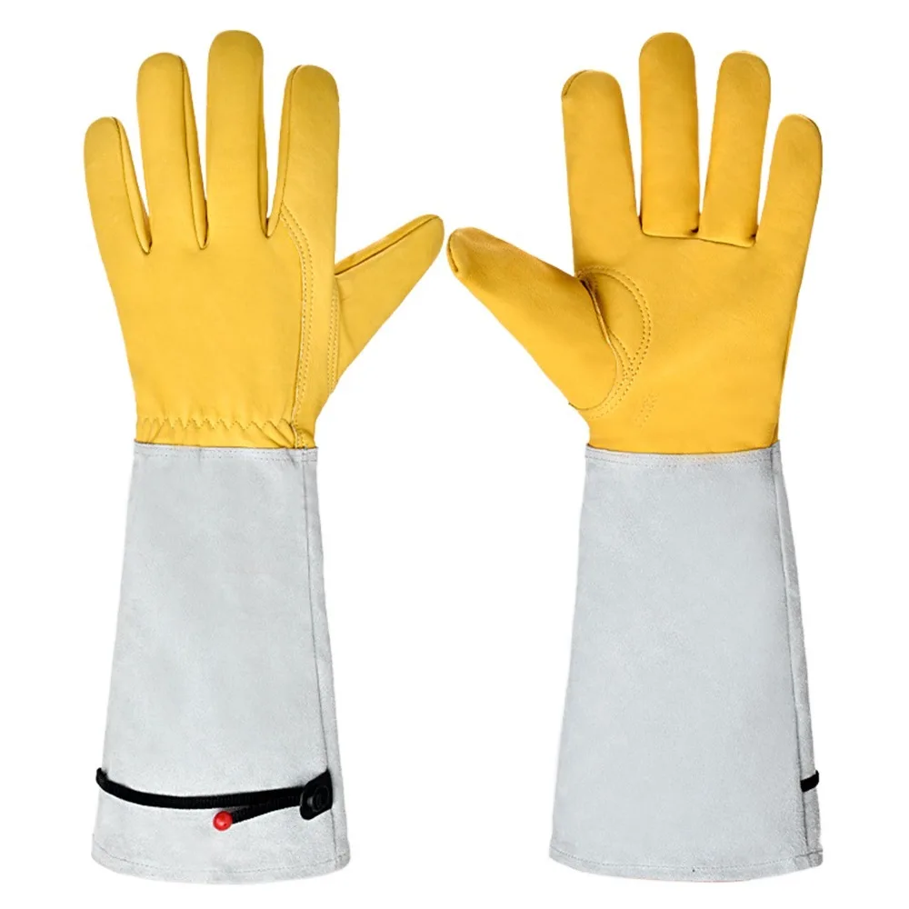 

Long-sleeved Thorn Proof Gardening Gloves Breathable Adjustable Cuff Rose Pruning Gloves Thickened Anti-slip Work Gloves