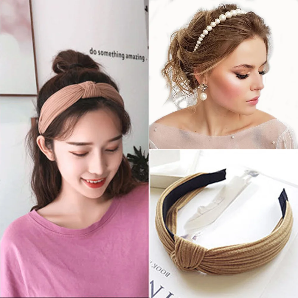 Nuevas bandas para la cabeza de flores para niñas, diadema con nudo para el pelo estampado, accesorios para el cabello para niñas, accesorio de alta