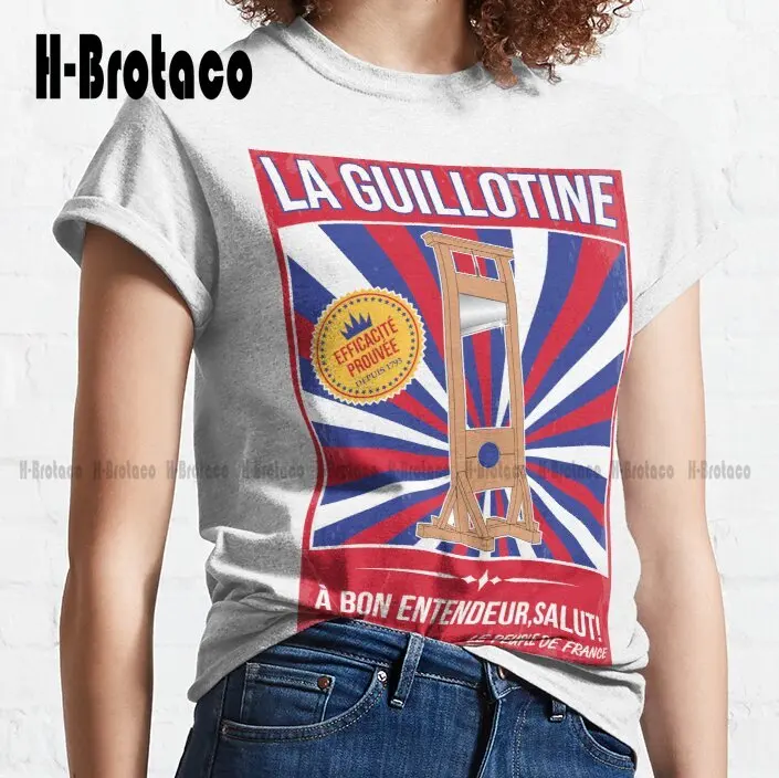 French Guillotine Revolution, Anti Macron Classic T-Shirt Men Tshirts Fashion Tshirt Summer  Xs-5Xl Breathable Cotton Unisex New