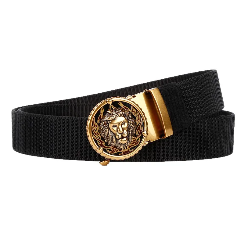 New cross-border tactical belt with automatic buckle for easy outdoor sports and quick detachable nylon belt for men