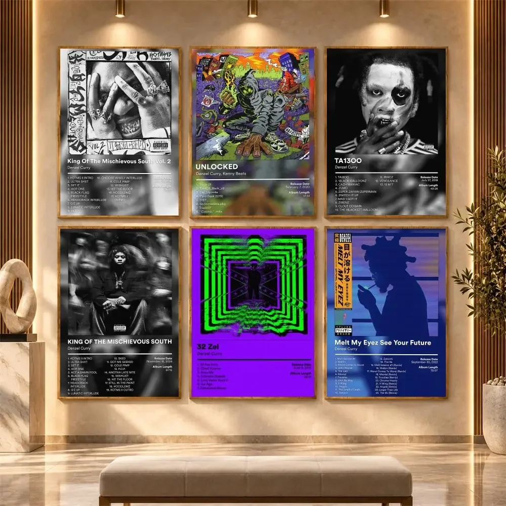 Rapper D-Denzel Curry Album Cover Poster Wall Stickers Self Adhesive Art Decals for Bedroom Living Room Home Decor Mural HD Gift