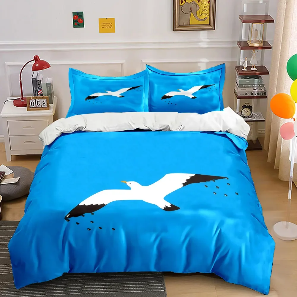 

Seagull Themed Art Set Decor Soft Comfortable Duvet Cover Bedding Set Included 1*Duvet Cover & 2*Pillowcases, gift