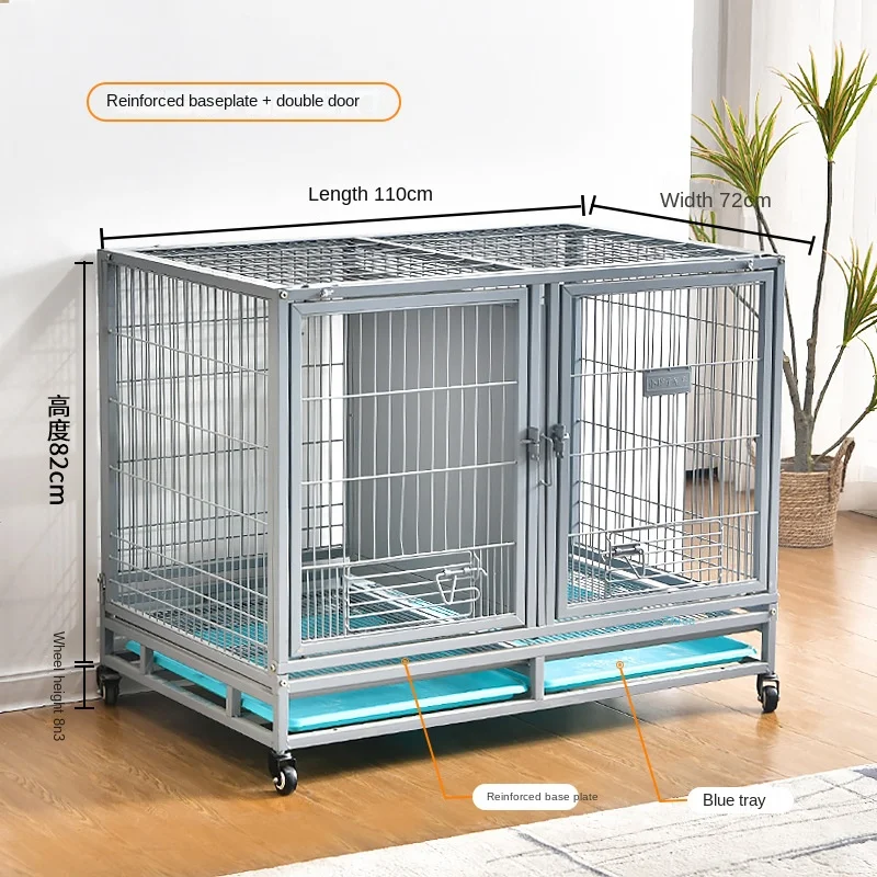 Heavy Duty Metal Square Tube Dog Crate with Wheels & Pallets - Best Selling Products, Factory Direct