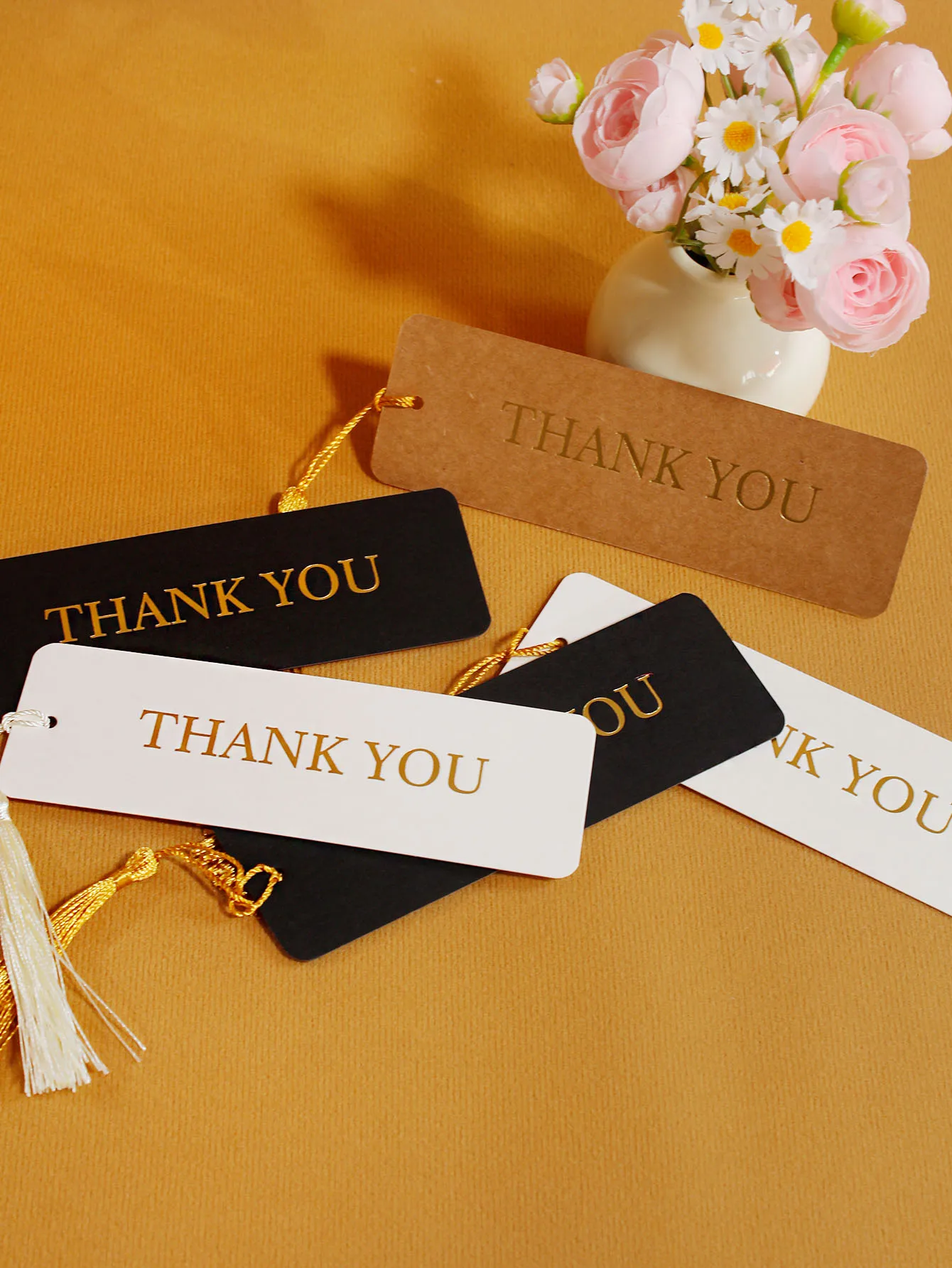 5pcs Thank You Bookmarks, Festival Gift Books, Bookmarks, Gift Returns, Hot Stamped Bookmarks