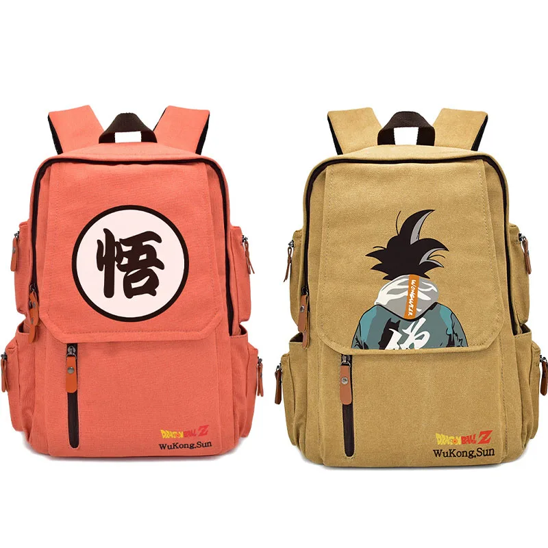 

Anime Dragon Ball Large Capacity Backpack, Goku Canvas Schoolbag Multi-Pocket Casual Daypack For Mans Students Outdoor Travel