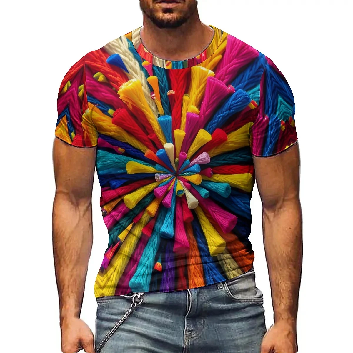 

Loungewear & Outdoor Men's 3D Printed Short-Sleeve T-Shirt - Men's Holiday Gift Top