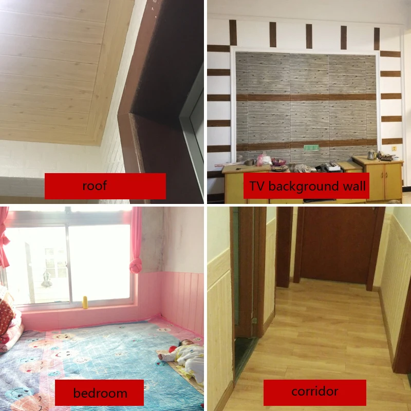 DIY Self-Adhesive 3D Wallpaper Wood Grain Waterproof Foam Sticker Room Decoration Accessories Kids Room Flooring Vinyl Pvc Decor