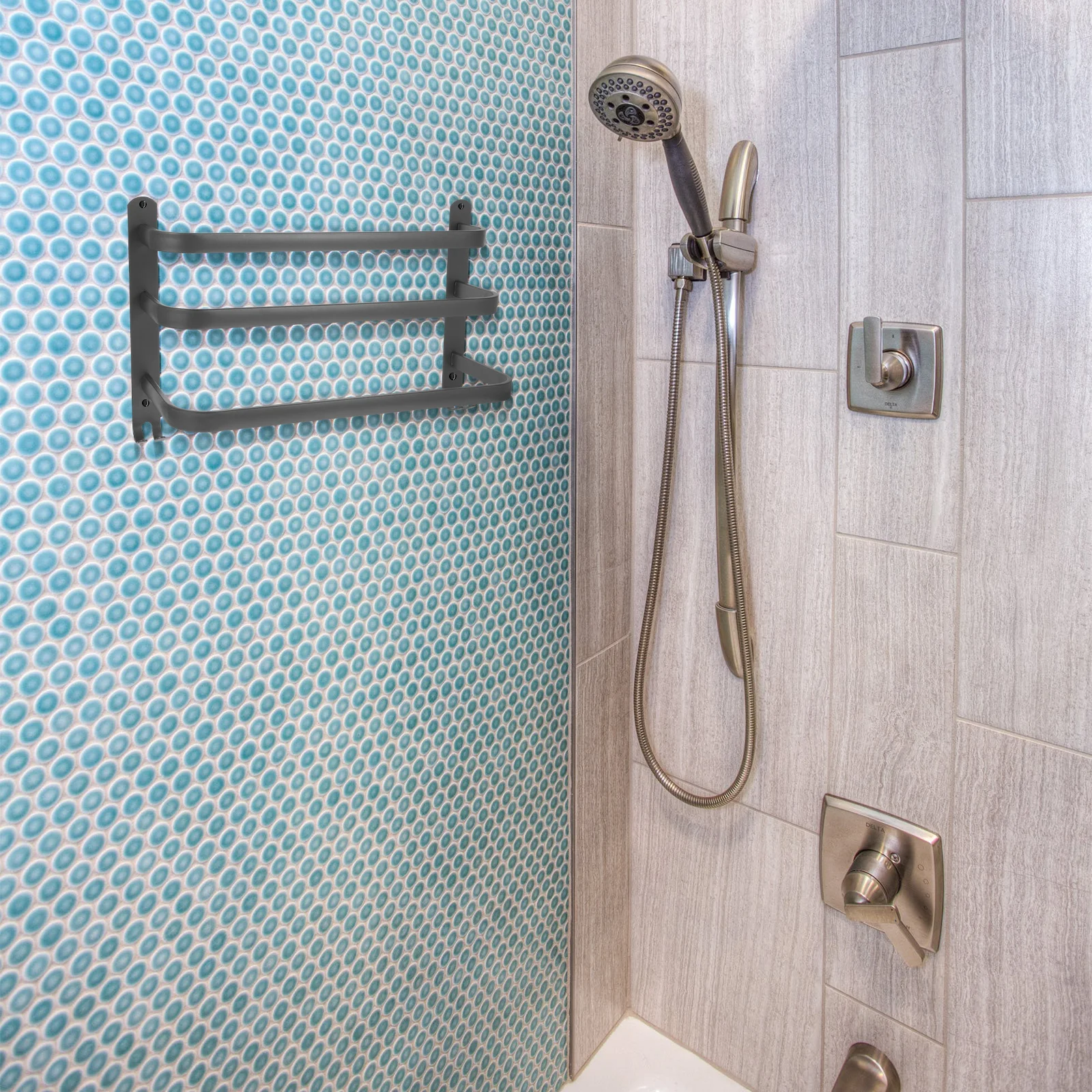 

Wall Racks Rack For Bathroom Bar For Bathroom Shower Storage Organizer Towel Mounted Towel Rack Home Use