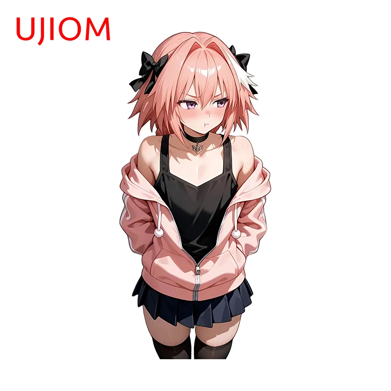 UJIOM Astolfo Shy girl boy Wall Sticker Eye-catching Creative Computer Case Decals Occlusion Scratch PVC Window Vestibule Decor