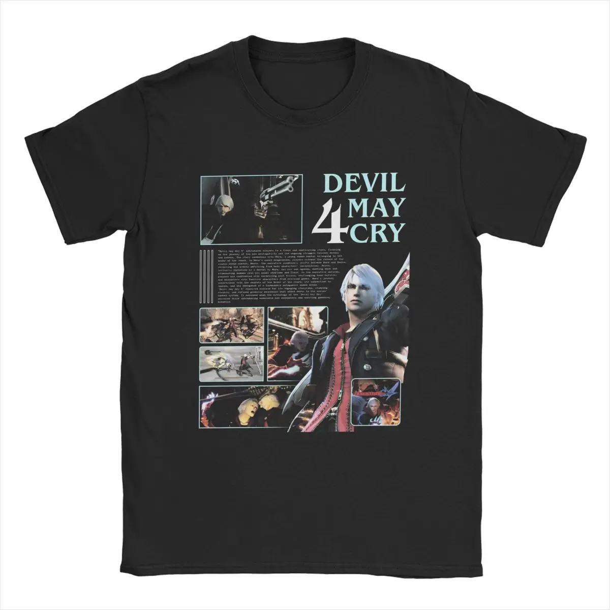 Funny Devils Action Game May Cry T-Shirt Men Crewneck Cotton T Shirts PC Gaming DMC Short Sleeve Tee Shirt 4XL 5XL Tops