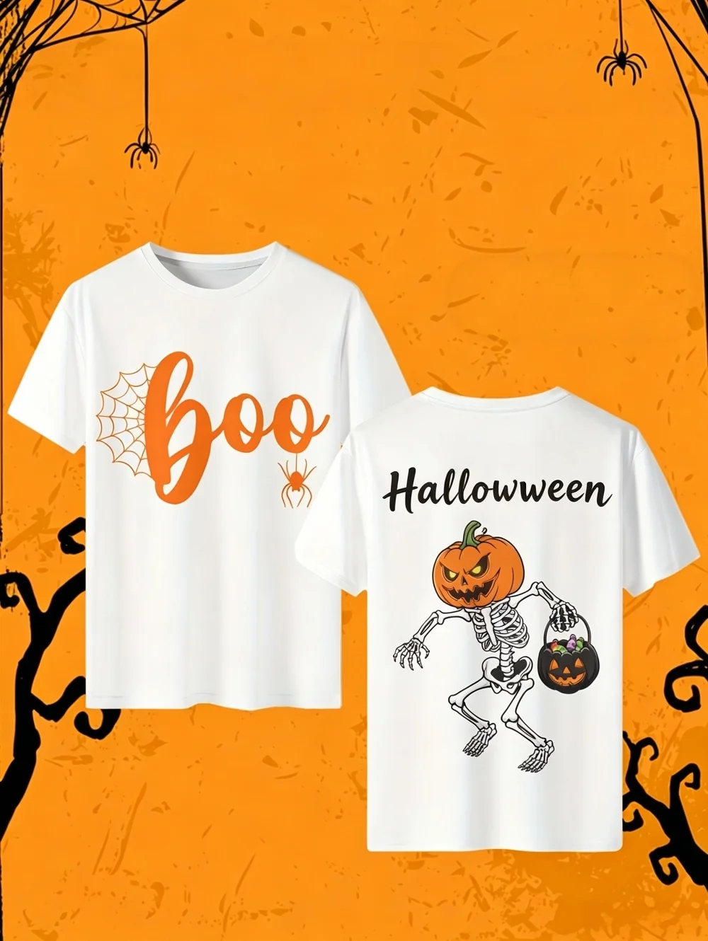 2026 Summer New Halloween Pumpkin Graphic T-Shirts Fashion T-Shirt Casual Unisex Dark Terror Party Style Tops Men's Clothing