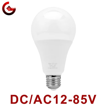 저전압 LED 전구, E27 DC/AC 12 V-85V, 3W, 6W, 9W, 12W, 15W, 18W, 25W, 12 볼트 스포트라이트 조명, 차갑고 따뜻한 흰색 램프