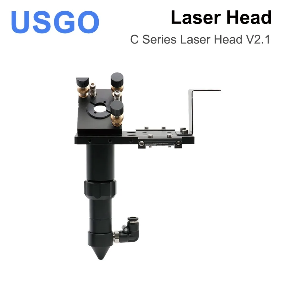 USGO CO2 Laser Head C Series Dia.18 FL38.1& Dia.20 FL50.8 / 63.5/101.6mm Mount for Laser Engraving Cutting Machine(Black)