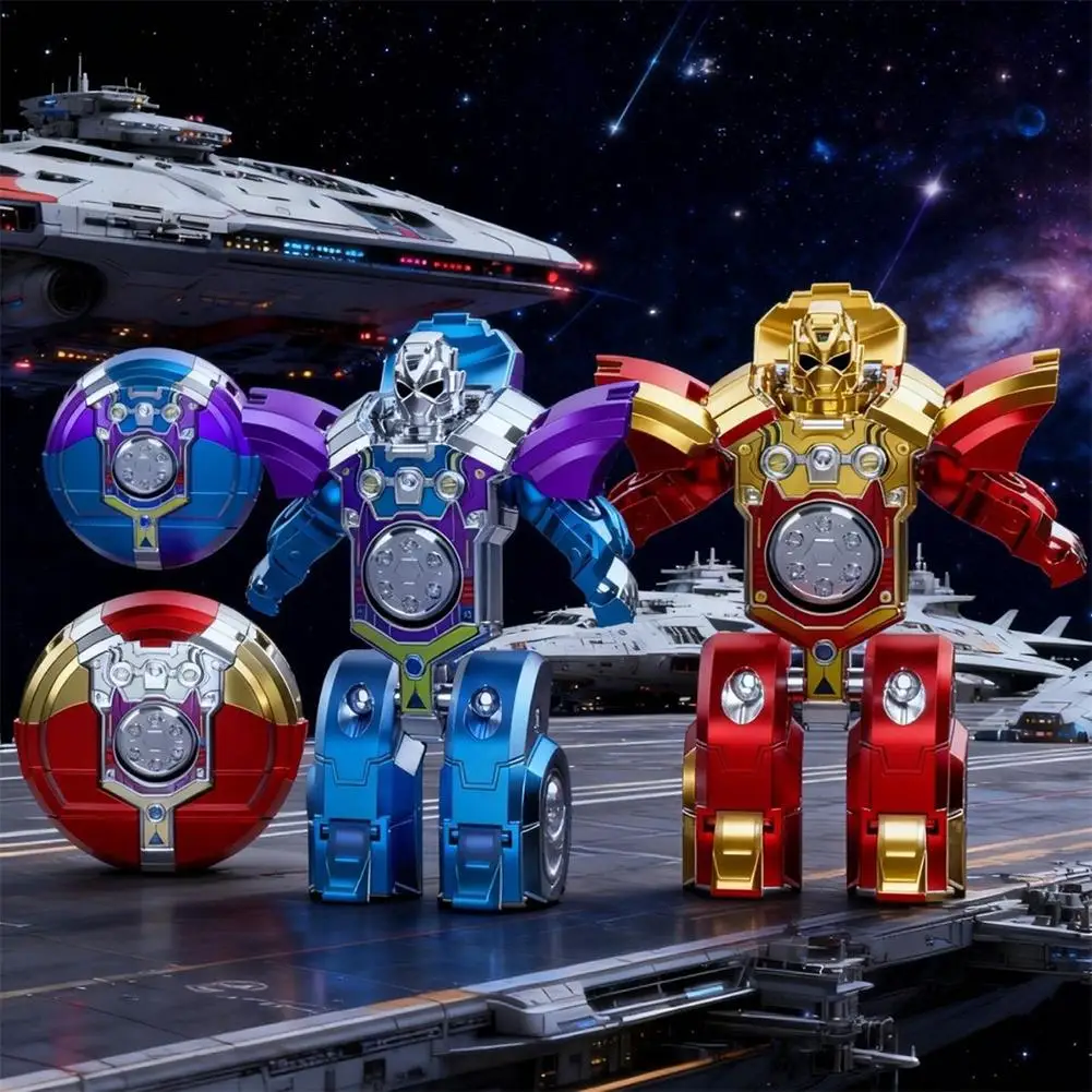 

360 ° Механическая трансформирующаяся игрушка-робот для пальцев, вращающийся гироскоп, антистресс, маленький подарок, настольное украшение