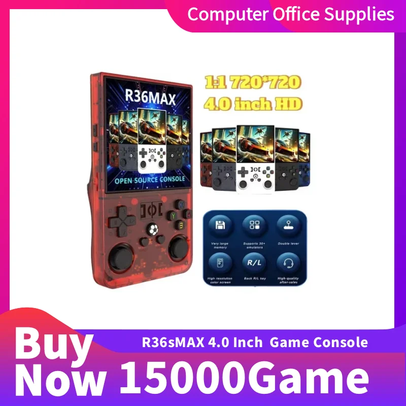 

R36MAX 64GB 128GB Retro Handheld Game Console Linux System 4.0-inch IPS Screen Portable Pocket Video Player Game Festival Gift