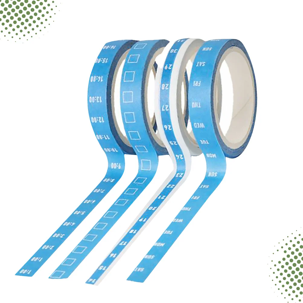 8pcs Time Management Tape Weekly Daily Hourly Plan Reusable Washi For Planner Schedule Organizer Scrapbooking Sticker Masking