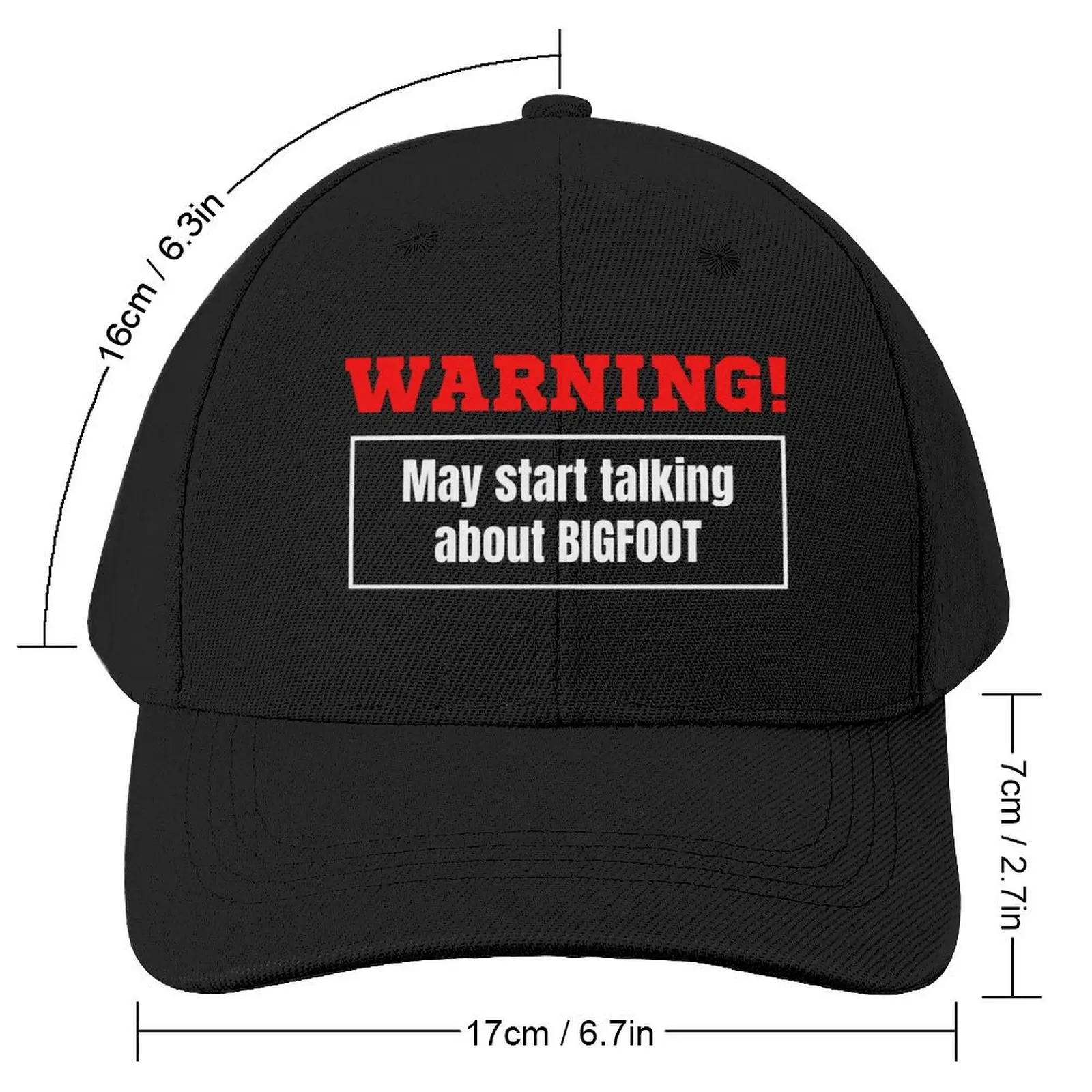 Warning May Start Talking About Bigfoot Baseball Cap Bobble Hat New In Hat Golf Hat Man Men Women's