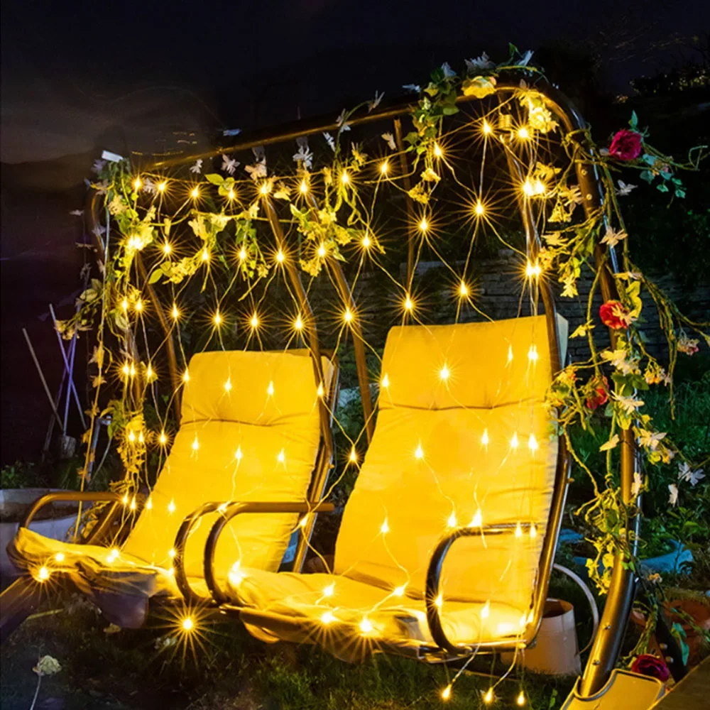 Guirlandas De Natal LED String, Luzes Net, Fada, Festa De Natal, Jardim, Decoração De Casamento, Luz De Cortina, 1.5x1.5m