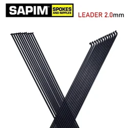 SAPIM Bicycle Spoke 2.0 Round J-shaped Bend/Straight Pull Head 100-310mm Free Choice Bicycle Spoke Comes with Black Copper Cap