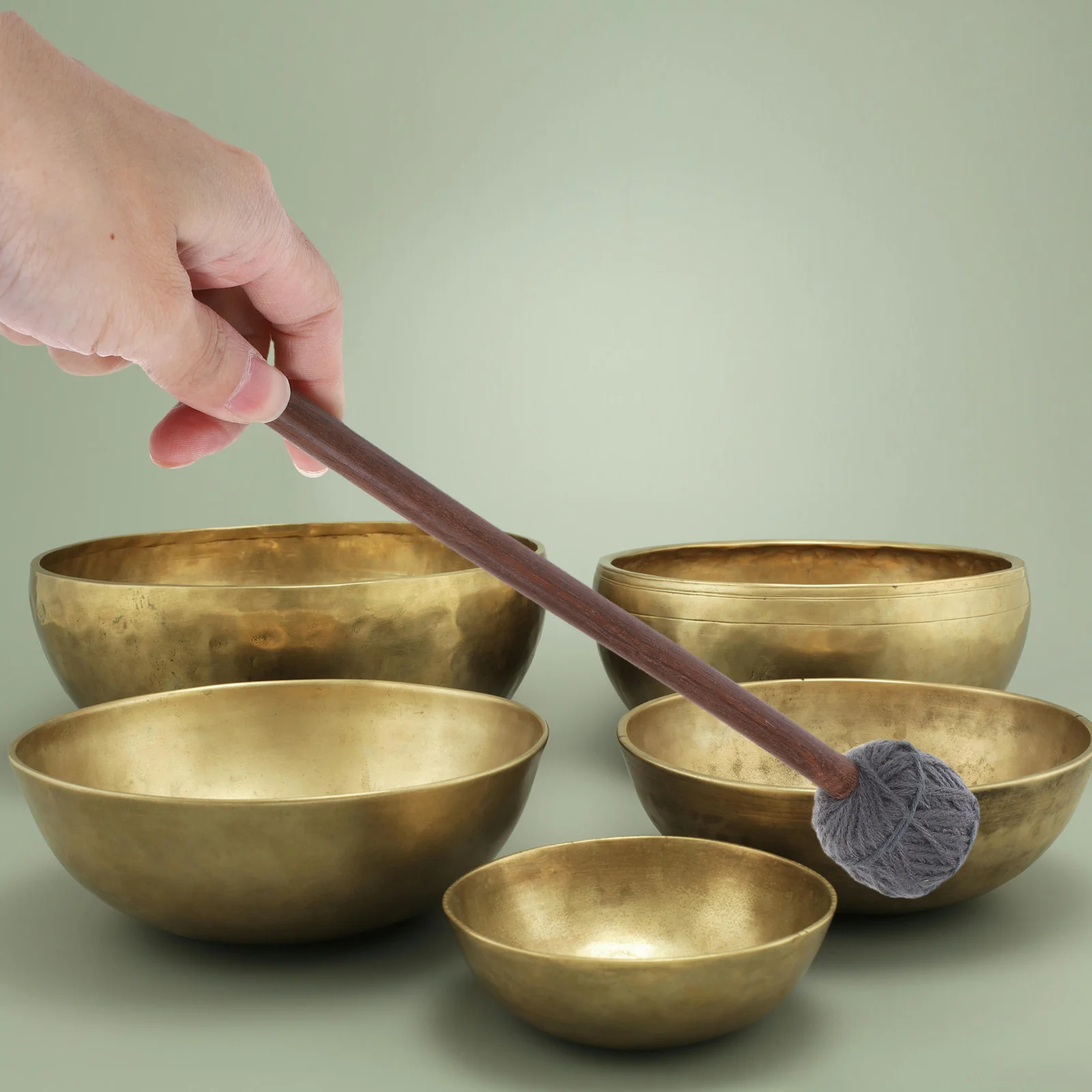 Singing Bowl and Stick Mallet Wooden Hammer Sound Strikers Mallets Sticks for Yarn Chanting Bowls