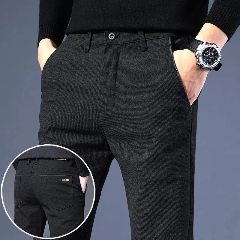 Lente Herfst Mannen Koreaanse Pak Broek Business Kantoor Streetwear Mode Mannelijke Kleding Elastische Losse Casual Rechte Broek 38