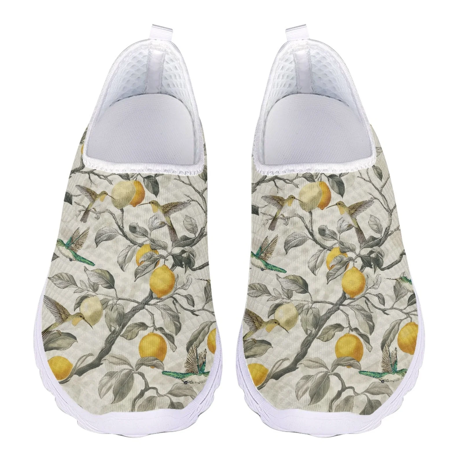 

Женские лоферы с 3D принтом лимона, женские кроссовки без шнуровки на плоской подошве, женская сетчатая женская повседневная обувь, 2024, летняя пляжная обувь