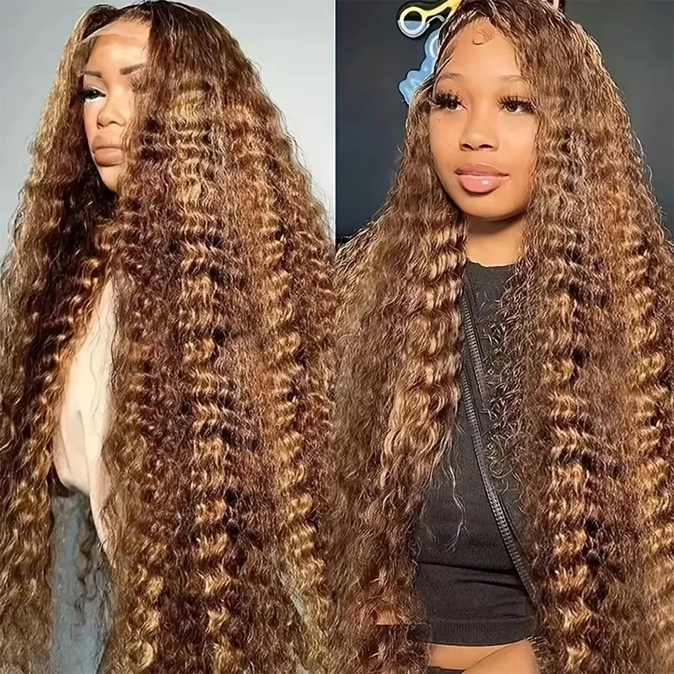 

P4/27 Highlight Deep Wave 13x4 13x6 HD Lace Frontal Wigs Human Hair 4x4 Lace Closure Human Hair Wigs For Women 180 Density