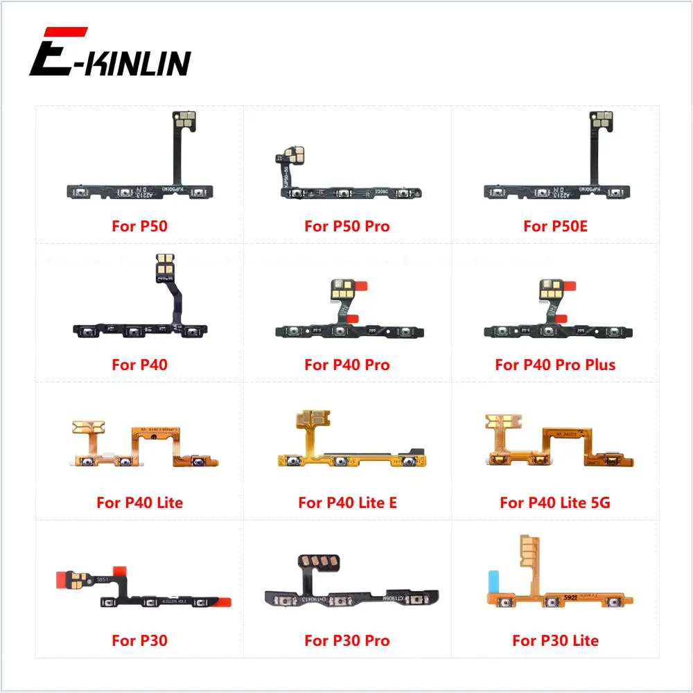 Power On Off Button Volume Switch Key Control Flex Cable Ribbon For HuaWei P50 P40 Lite E P30 Pro 5G P50E Repair Part
