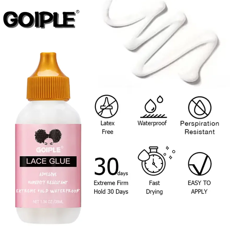 38ml Lace Glue for Wig Stalling,Waterproof Wigs Hair Adhesive,  Remover,Durable Adhesive for Hair Accessories For All Hair Types