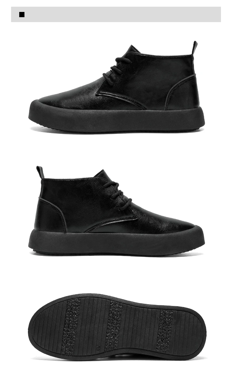 Herrenschuhe in großen Größen für Frühling und Herbst, trendige kurze Stiefel, Schuhe mit dicker Sohle, neue Herren-Lederschuhe mit mittelhohem Schaft und dicker Sohle, lässige und modische Herrenschuhe. – Detail 21