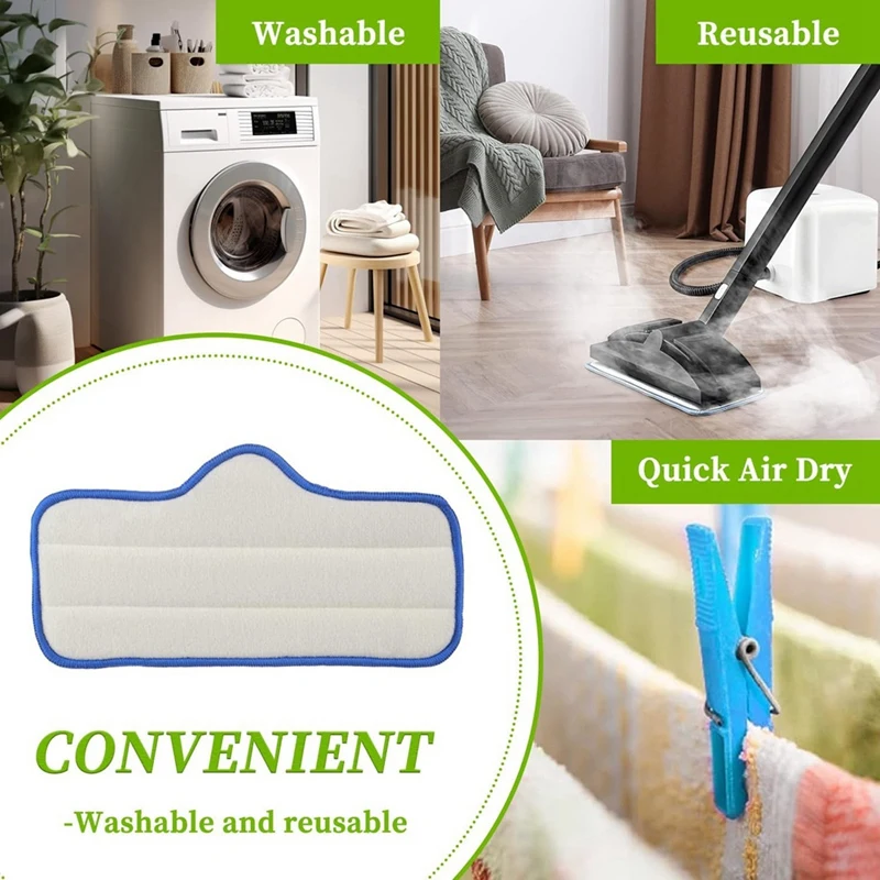 ABBK-Reusable Microfiber Steam Mop Pad Fit For Dupray Neat Steam Cleaner Steam Mop Cleaning Pads