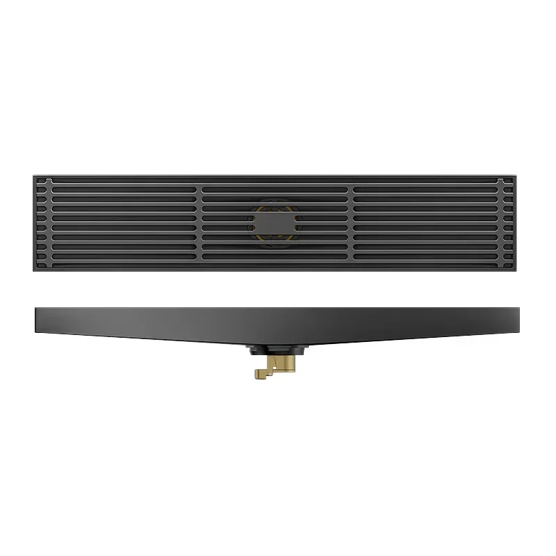 With drainage slope electroplating gun gray long bamboo row floor drain deodorant 304 stainless steel shower room floor drain